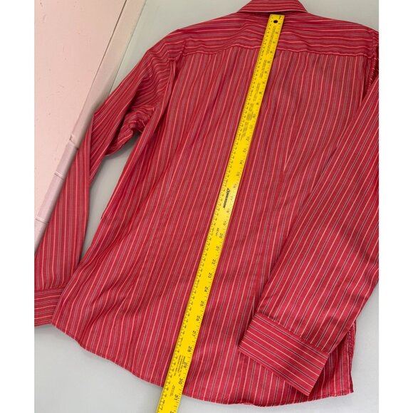 Iceberg Mens Dress Shirt Mens XL Made In Italy Red Button Up 100% Cotton Luxury - Picture 5 of 8